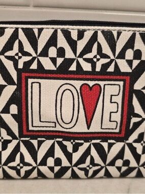 Brighton Black White and Red 'LOVE' Cosmetic Bag